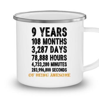 9 Birthday Countdown 9Th Birthday Of Being Awesome Camping Mug - Seseable