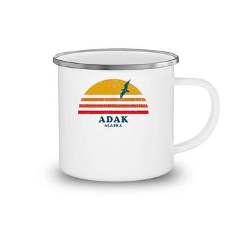 Adak Alaska Ak Vintage Casual Graphic 70S Tee Camping Mug | Mazezy