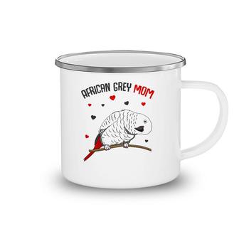 African Grey Parrot Mom Love Funny Women Camping Mug | Mazezy