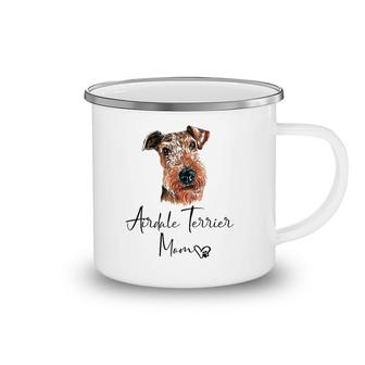 Airedale Terrier Mom Cute Puppy Dog Owner Gift Raglan Baseball Tee Camping Mug | Mazezy