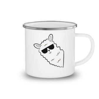 Alpaca Lover Llama With Sunglasses Cute Llama Alpaca Camping Mug | Mazezy
