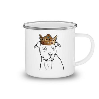 American Pit Bull Terrier Dog Wearing Crown Camping Mug | Mazezy