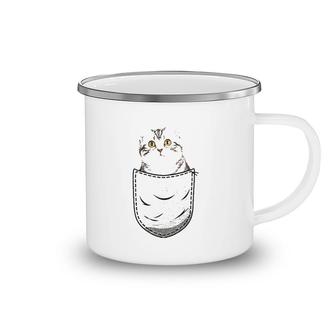 American Shorthair Cat Chest Pocket For Cat Owner Camping Mug | Mazezy