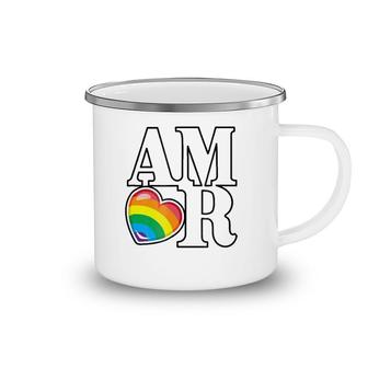 Amor Rainbow Heart Love Camping Mug | Mazezy