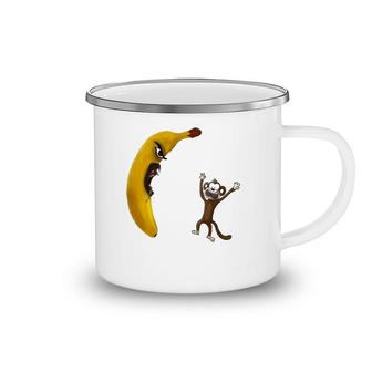 Angry Banana Threaten Monkey Funny Gift Camping Mug | Mazezy