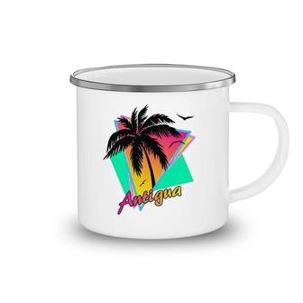 Antigua Tropical Summer Beach Palm Tree Sunset Camping Mug | Mazezy