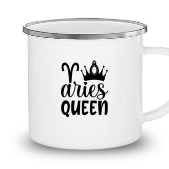 Aries Girl Black Crown For Cool Queen Black Art Birthday Gift Camping Mug - Seseable