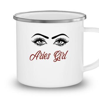 Aries Girl Red Color Graphic Special Eyes Birthday Gift Camping Mug - Seseable
