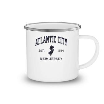 Atlantic City New Jersey Nj Vintage State Athletic Style Zip Camping Mug | Mazezy