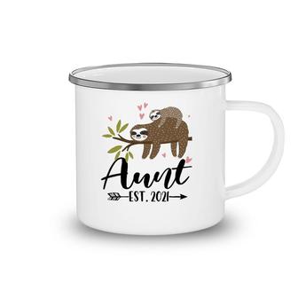 Aunt Est 2021 Sloth Cute Gift Mother's Day Camping Mug | Mazezy