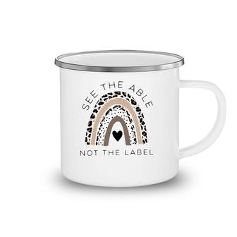 Autism Awareness Support See The Able Not The Label Leopard Camping Mug | Mazezy