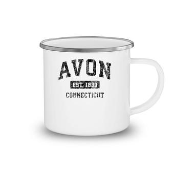 Avon Connecticut Ct Vintage Sports Design Black Design Camping Mug | Mazezy