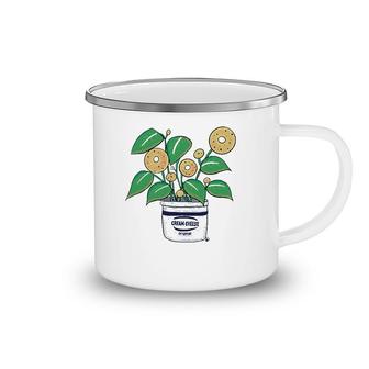 Bagel Plant In A Cream Cheese Planter Funny Camping Mug | Mazezy