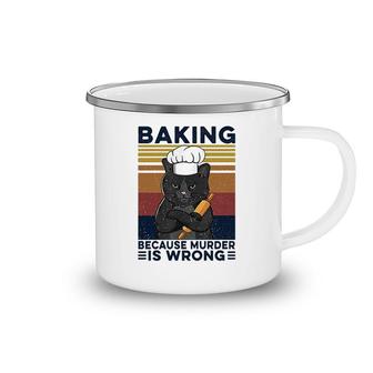 Baking Black Cat Camping Mug | Mazezy