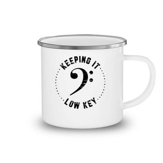 Bass Clef Keeping It Low Key Musician Music Camping Mug | Mazezy