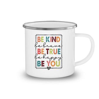 Be Kind Be Brave Be True Be Happy Be You Leopard Heart Camping Mug | Mazezy