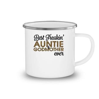 Best Freakin' Auntie & Godmother Ever Leopard Gift Camping Mug | Mazezy