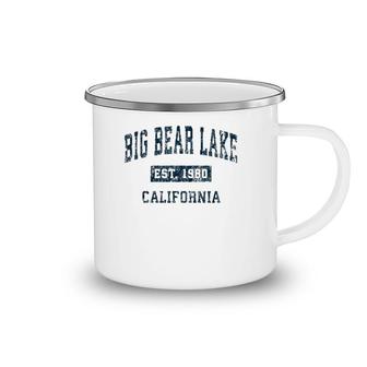 Big Bear Lake California Ca Vintage Sports Design Navy Print Camping Mug | Mazezy