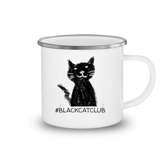 Black Cat Club Gifts For Cat Lovers Cute Graphic Tees Camping Mug | Mazezy