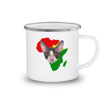 Black History Month African Map Cornish Rex Gift For Pet Lovers Proud Black Camping Mug | Mazezy
