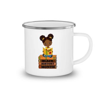 Black History Month Girl Reading Book African Pride Melanin Camping Mug | Mazezy