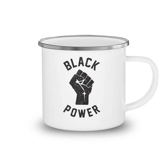 Black Power Raised Fist Vintage Camping Mug | Mazezy
