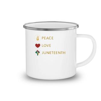 Black Pride Freedom Independence Day Peace Love Juneteenth Camping Mug | Mazezy