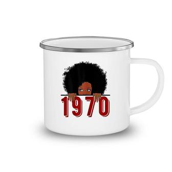 Black Queen Born In 1970 Camping Mug | Mazezy