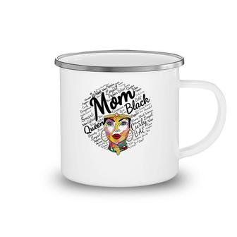Black Queen Mom Gift African American Mother's Day Camping Mug | Mazezy