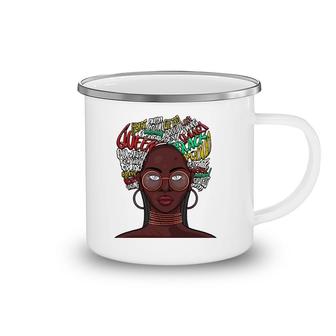 Black Queen S For Women African American Natural Afro Camping Mug | Mazezy