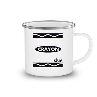 Blue Crayon Graphic Halloween Costume Group Team Matching Camping Mug | Mazezy