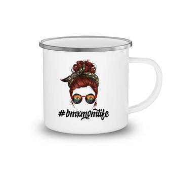 Bmx Mom Life Mothers Day Cool Messy Bun Hair Camouflage Camping Mug | Mazezy