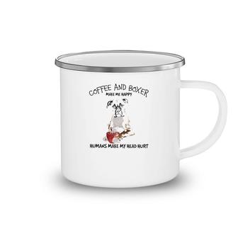 Boxer And Coffee Make Me Happy Camping Mug | Mazezy