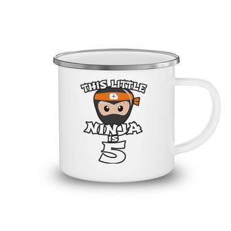 Boy Girl 5Th Birthday This Little Red Ninja Is 5 Years Old Camping Mug | Mazezy