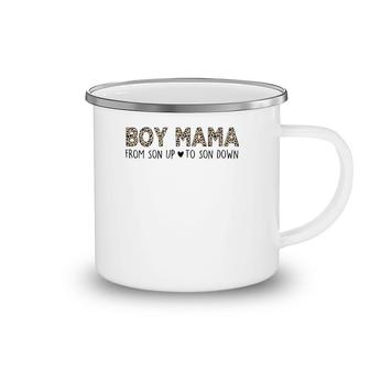 Boy Mama From Son Upto Son Down Leopard Mother's Day Mom Camping Mug | Mazezy