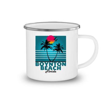 Boynton Beach Florida Fl Summer Palm Trees Camping Mug | Mazezy