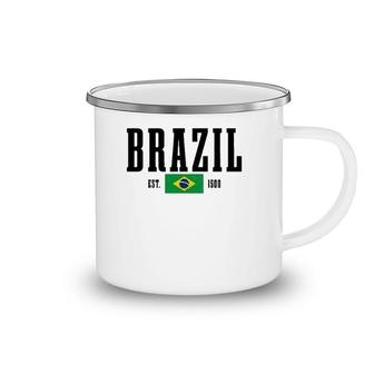 Brazil Est 1500 Brasil Brasilian Brazilian Flag Pride Pullover Camping Mug | Mazezy