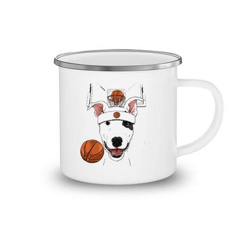 Bull Terrier Basketball Dog Lovers Basketball Player Camping Mug | Mazezy