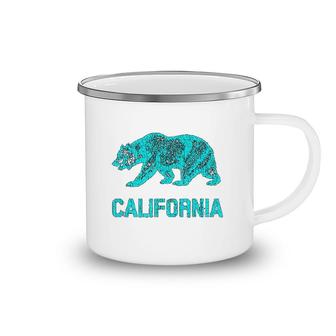 California Republic Flag Distressed Bear Camping Mug