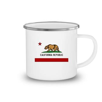 California State Flag Republic Los Angeles Bear Camping Mug | Mazezy
