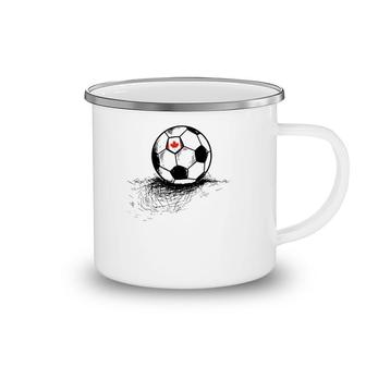 Canada Soccer Ball Flag Jersey Canadian Football Camping Mug | Mazezy