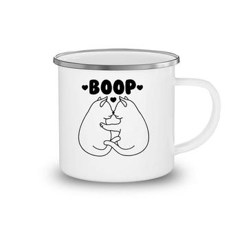 Cats Booping Noses Funny Cat Boop Camping Mug | Mazezy