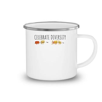 Celebrate Diversity Funny Food Meme Apparel Cheese Lovers Camping Mug | Mazezy