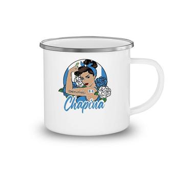 Chapina Guatemala Girl Guatemalan Mujer Guatemalteca Flag Camping Mug | Mazezy