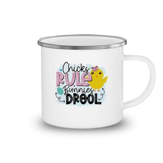 Chick Rule Bunnies Drool Easter Day Fun Saying Happy Easter Day Camping Mug - Seseable
