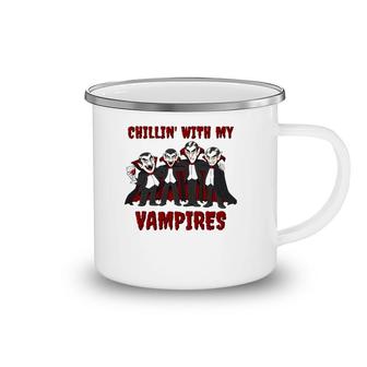 Chillin' With My Vampires Halloween Boys Girls Kids Funny Camping Mug | Mazezy