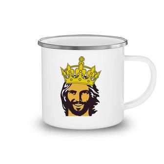 Christian Faith Jesus With King Crown Design Camping Mug | Mazezy