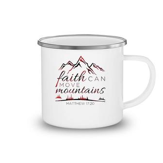 Christian Verse Gifts Women Mom Wife Faith Can Move Plaid Camping Mug | Mazezy