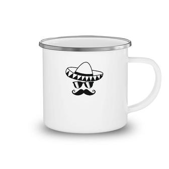 Cinco De Mayo Cool Mustache Face Gift Camping Mug | Mazezy