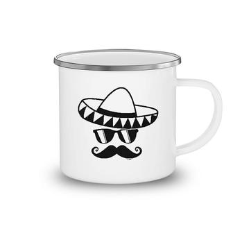 Cinco De Mayo Mustache Face Camping Mug | Mazezy